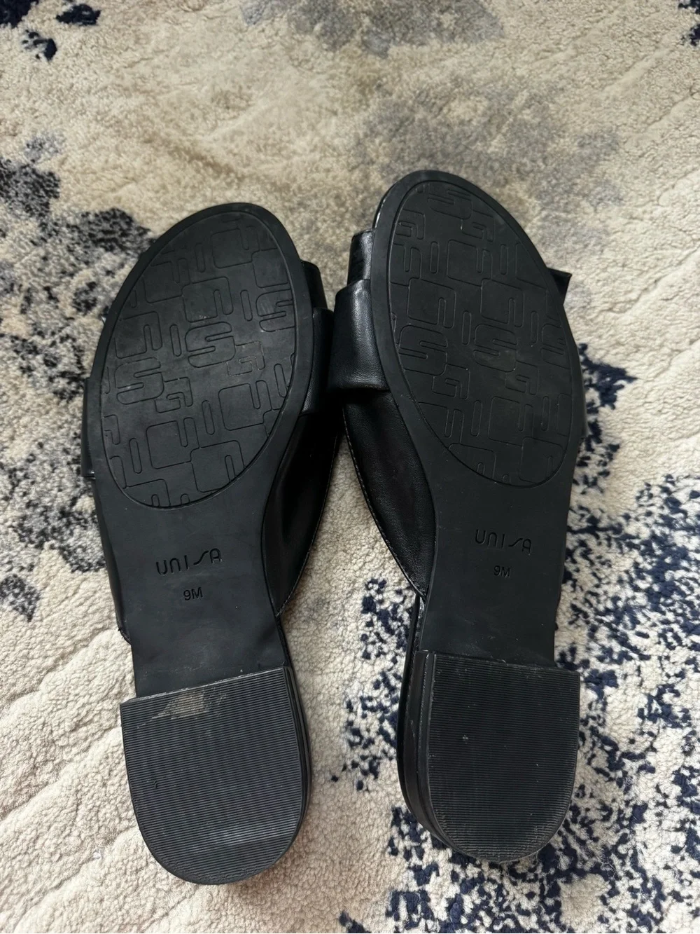 Unisa Black Ruched Slide Mules - Picture 2 of 3